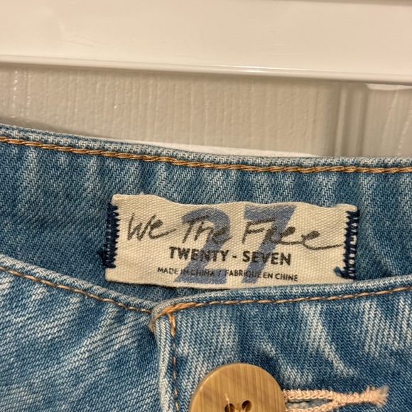 Free People Wide Leg Denim Jeans 27 , 100% cotton EUC - Picture 2 of 7